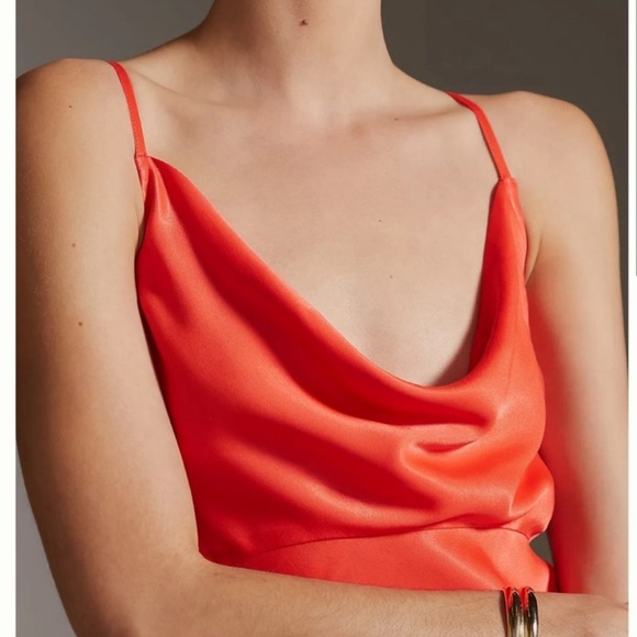 EXPRESS (PRICE DROP ⬇️). Nwt Satin Coral Slip Midi Dress From original $99 - Picture 2 of 8